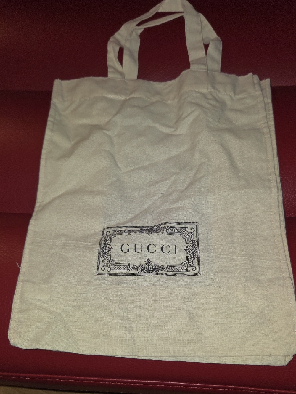 Gucci Cream Canvas Tote with Black Logo Print